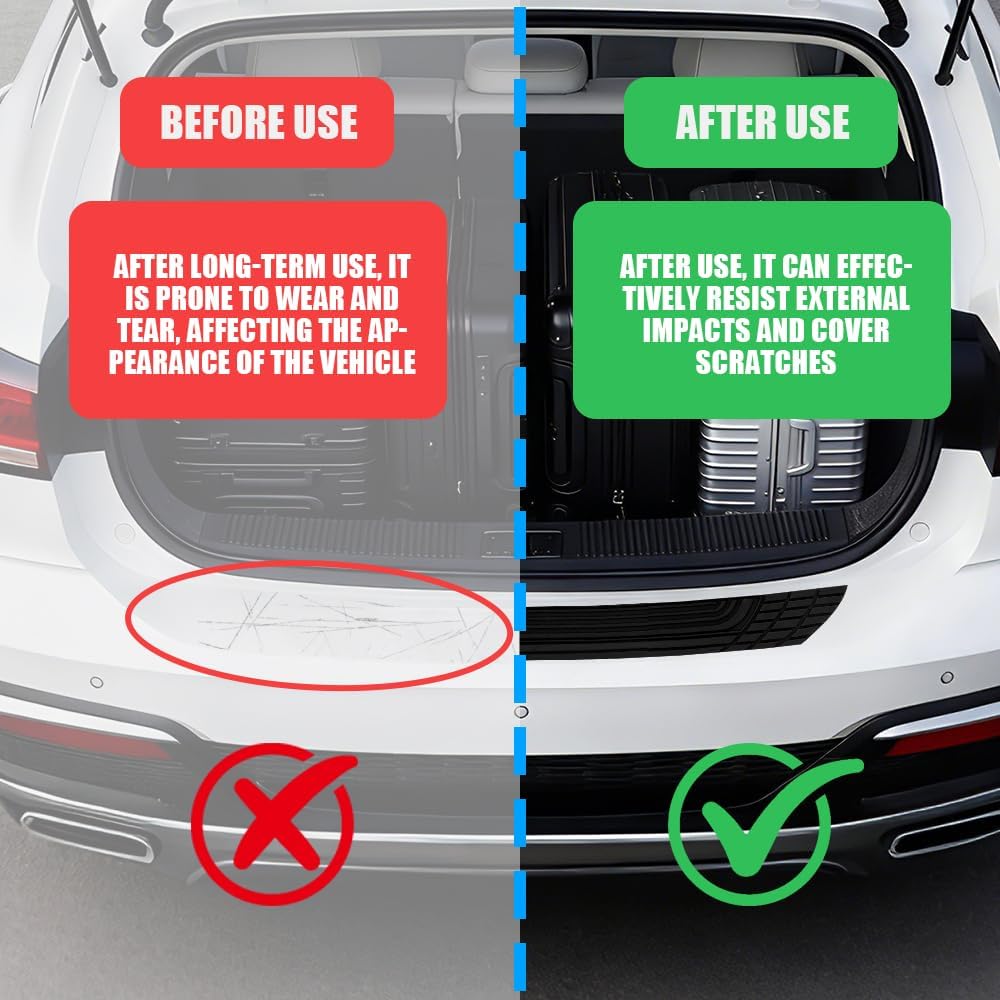 Car Rear Bumper Protector, 41x3.4 Inch Rear Bumper Collision Protection Strip, Car Rear Bumper Edge Guards, Universal Anti-Scratch Automotive Exterior Accessories for Most Cars, SUV, Truck