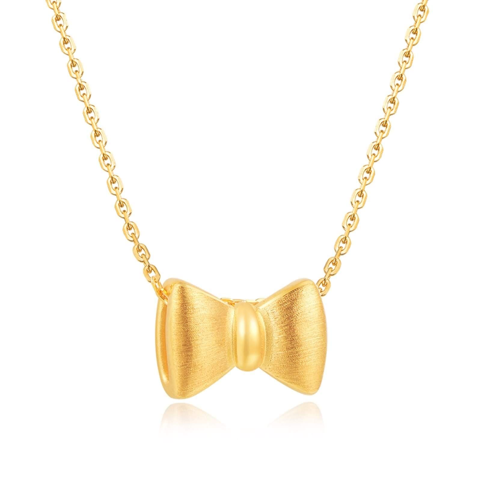 Collar con colgante de mariposa para mujer, oro amarillo de 18 quilates, joyería de boda, novia