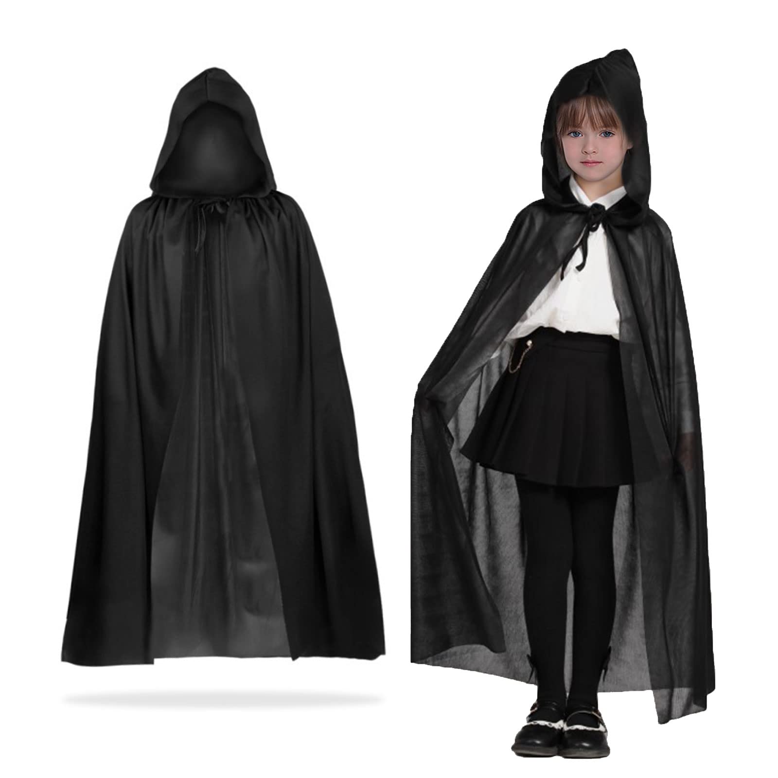 Cape Rouge à Capuche MIVAIUN - Déguisement Sorcier Halloween - Pour Adulte/Enfant - Cosplay Bal Masqué