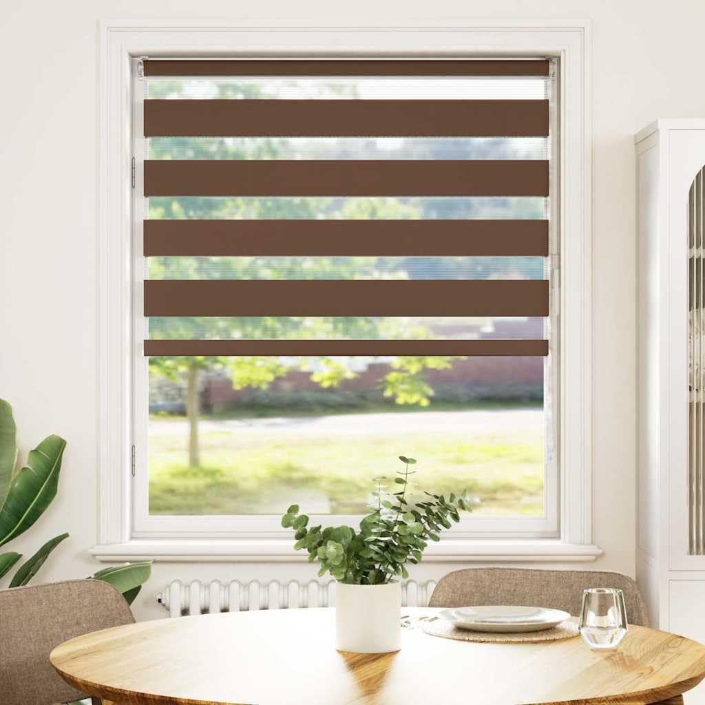 Tenda a rullo zebrata, 110 x 100 cm, poliestere | Traslucido e opaco, doppio strato, montaggio senza foratura, catena regolabile, facile da pulire