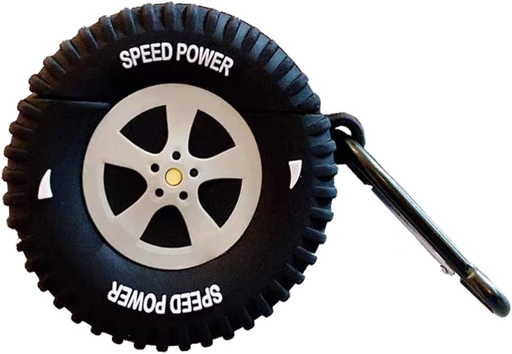 Airpods Case, New 3D Car Tires Design Compatible with Apple Airpods 1/2 Cute Case, Funny Fashion Cool Design Skin,Shockproof Cases for Teens Girls Boys Air pods