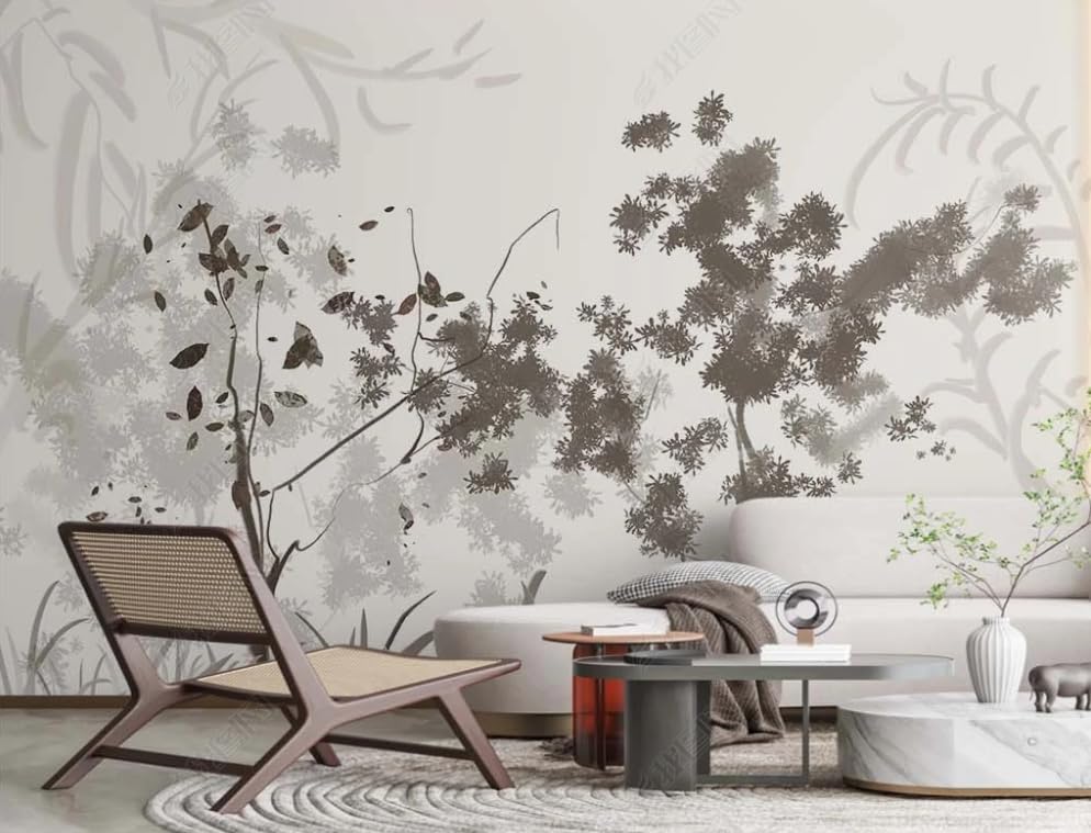 Papier peint intissé forêt poster géant mural pour masquer les défauts d'un mur de salon