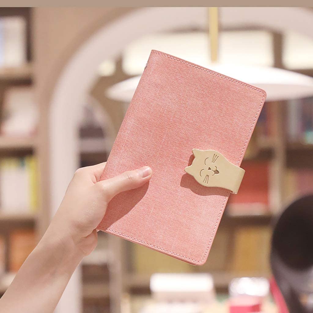 Squisito quaderno A6 - Progettato in modo creativo con una graziosa copertina in PU, ideale per studenti, ragazze, scuola, famiglia, documenti di viaggio, registri scritti a mano e diari, portatile e