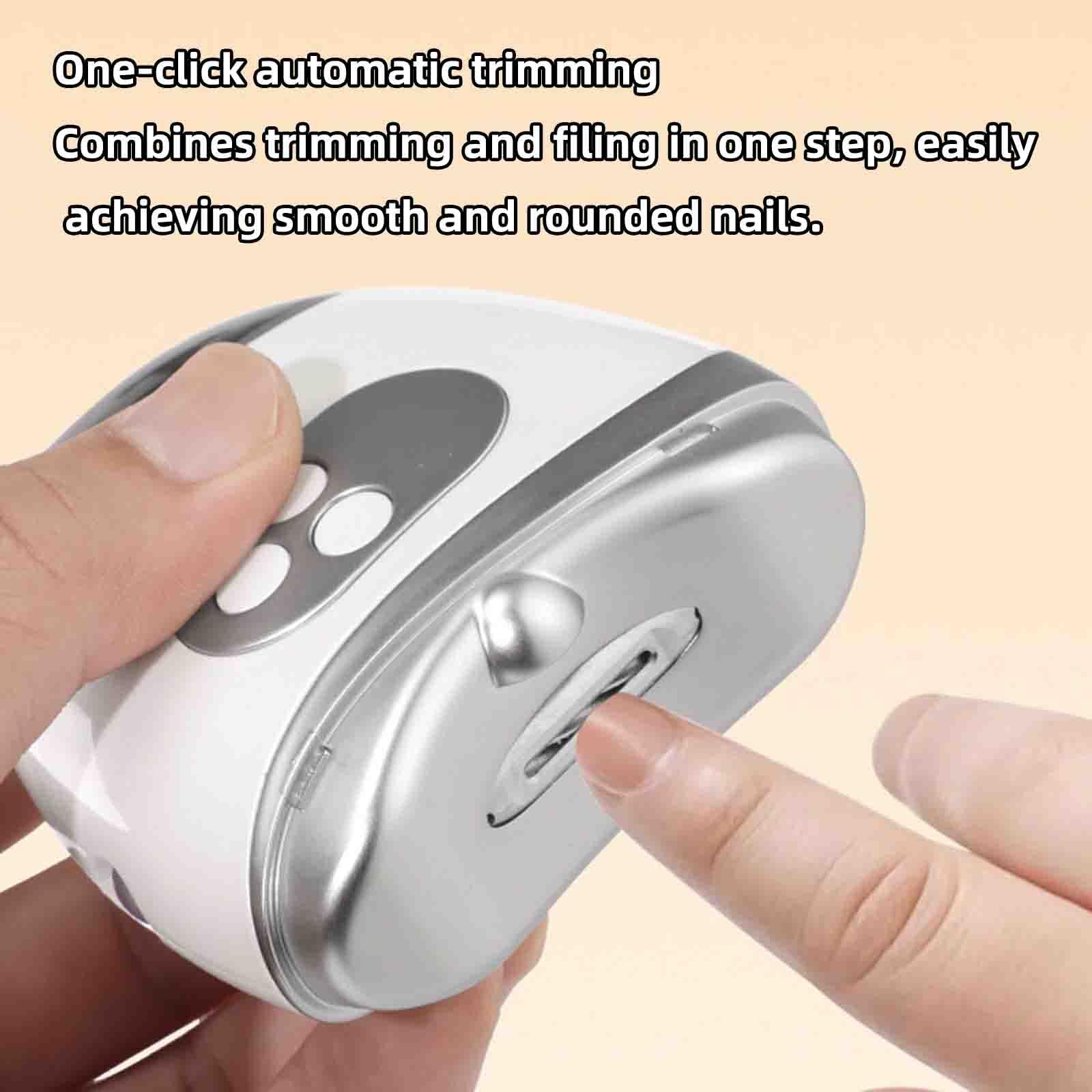 Alicate cortauñas Electrico Adultos Nail cutter Corta uñas adulto Profesional Uñas gruesas Automático Lima De Uñas Multifuncional Recargable Silencioso (Orange,7.4x10.4cm)