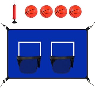 Portería de baloncesto para cama elástica, trampolín de aro de baloncesto con pelota y bomba, accesorios de pelota para ejercicios de equipo, práctica de entrada al aire libre