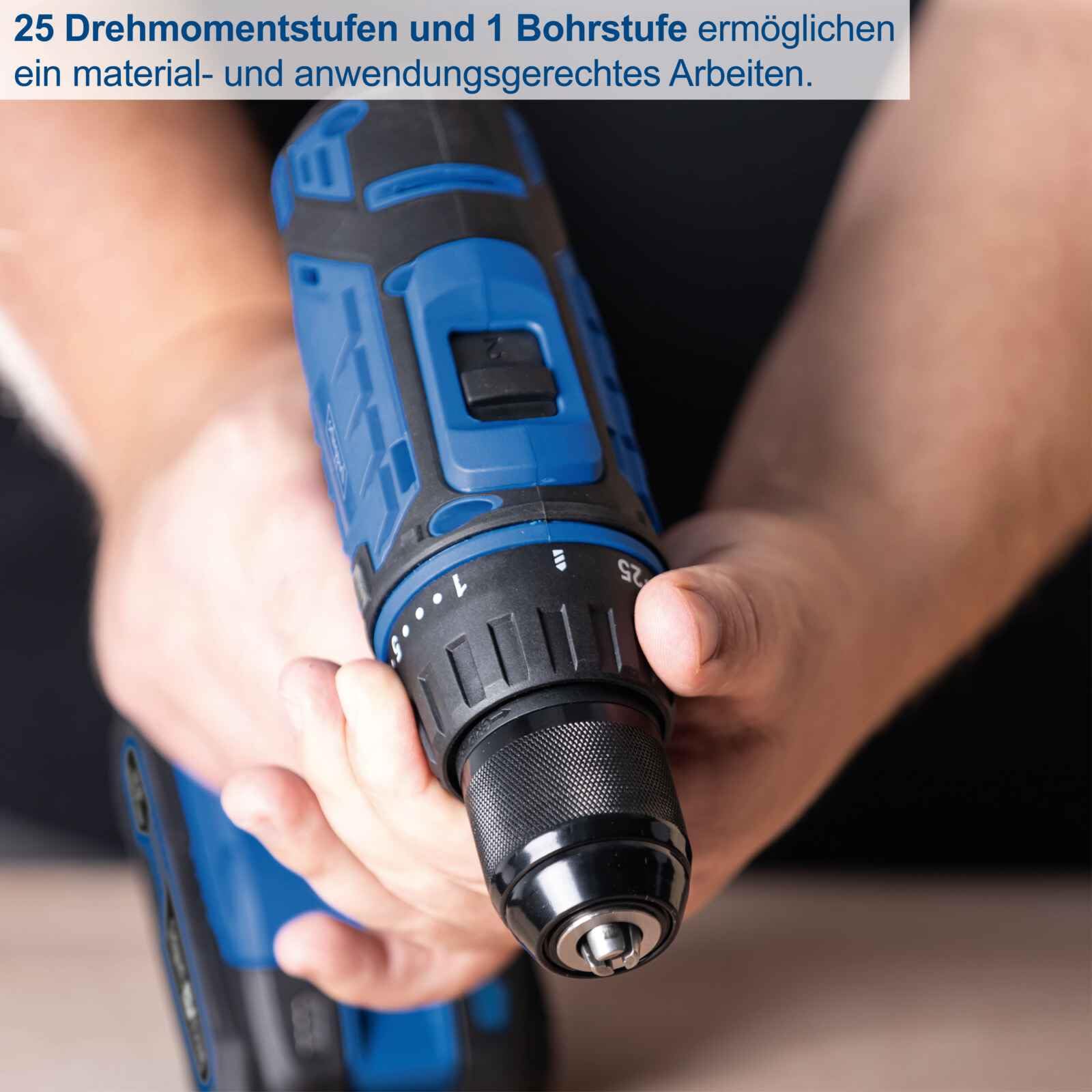 Scheppach Mobilny warsztat C-DTB74/1-X Zestaw narzędzi, akumulatorowa wiertarko-wkrętarka 20V z 1 akumulatorem 2Ah, ładowarka i zestaw akcesoriów 74 części | Zakres mocowania 1,5-13 mm | Moment