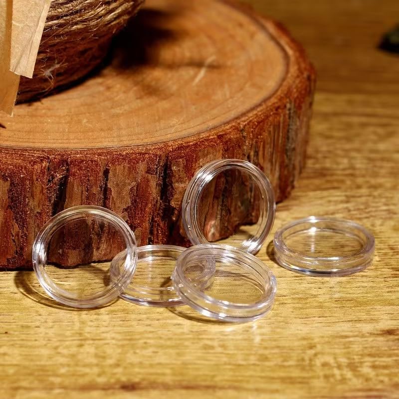 Pxiryanlow 10PCS Round Clear Plastic Coin Storage Capsules, 37mm, Coin Holder