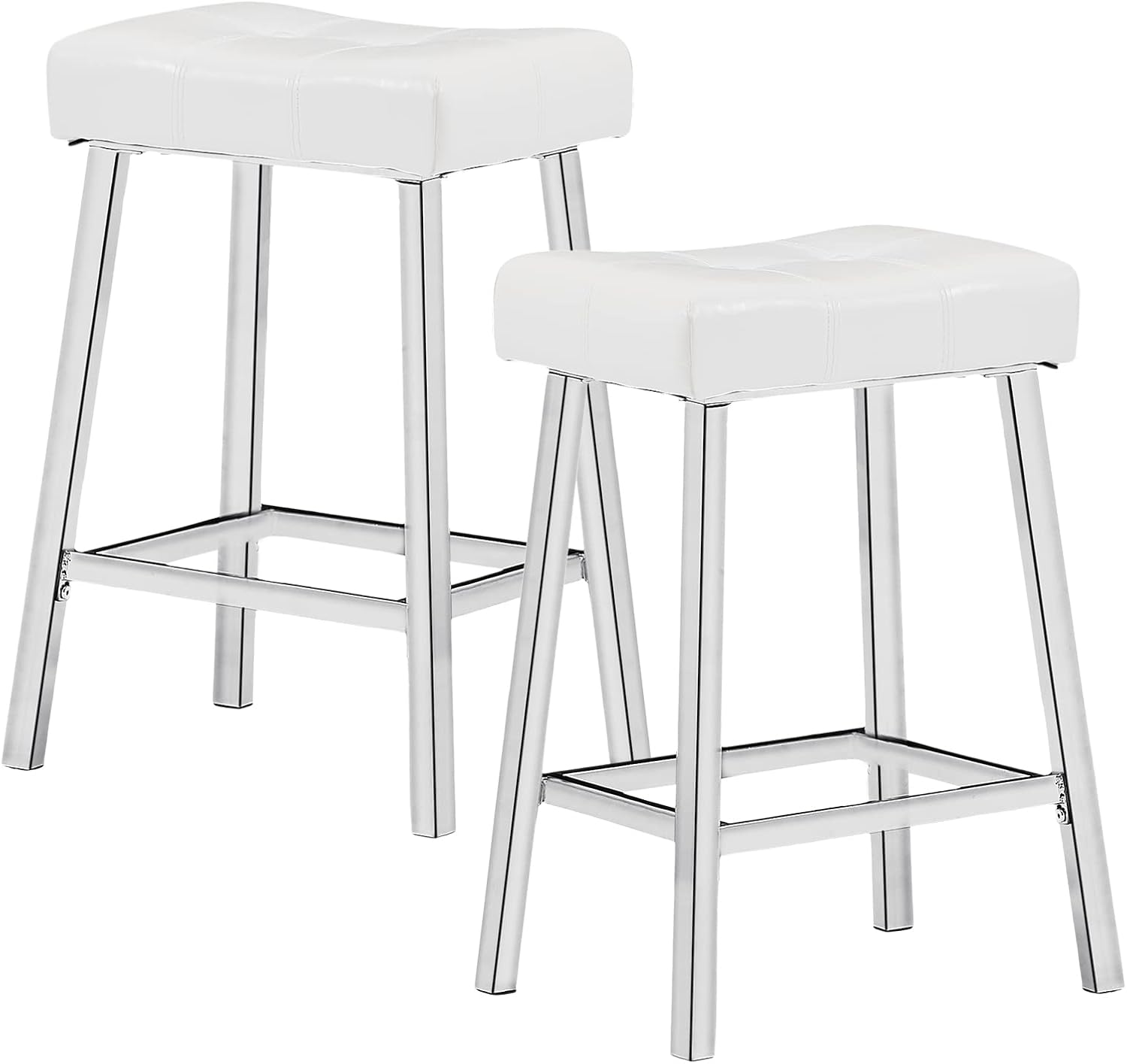 MNEETRUNG Bar Stools Set of 2, Counter Height SaddleSeat