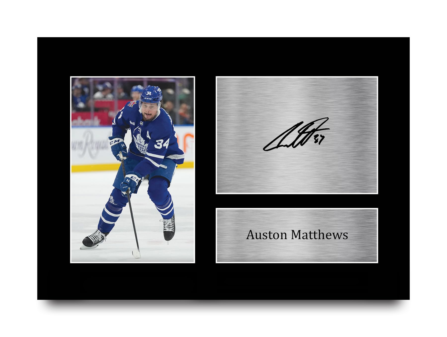 HWC Trading Auston Matthews Toronto Maple Leafs Gifts Printed Signed Autograph Picture for Ice Hockey Fans - A4