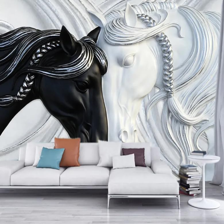 Papier peint moderne bambou noir marbre grand format salon