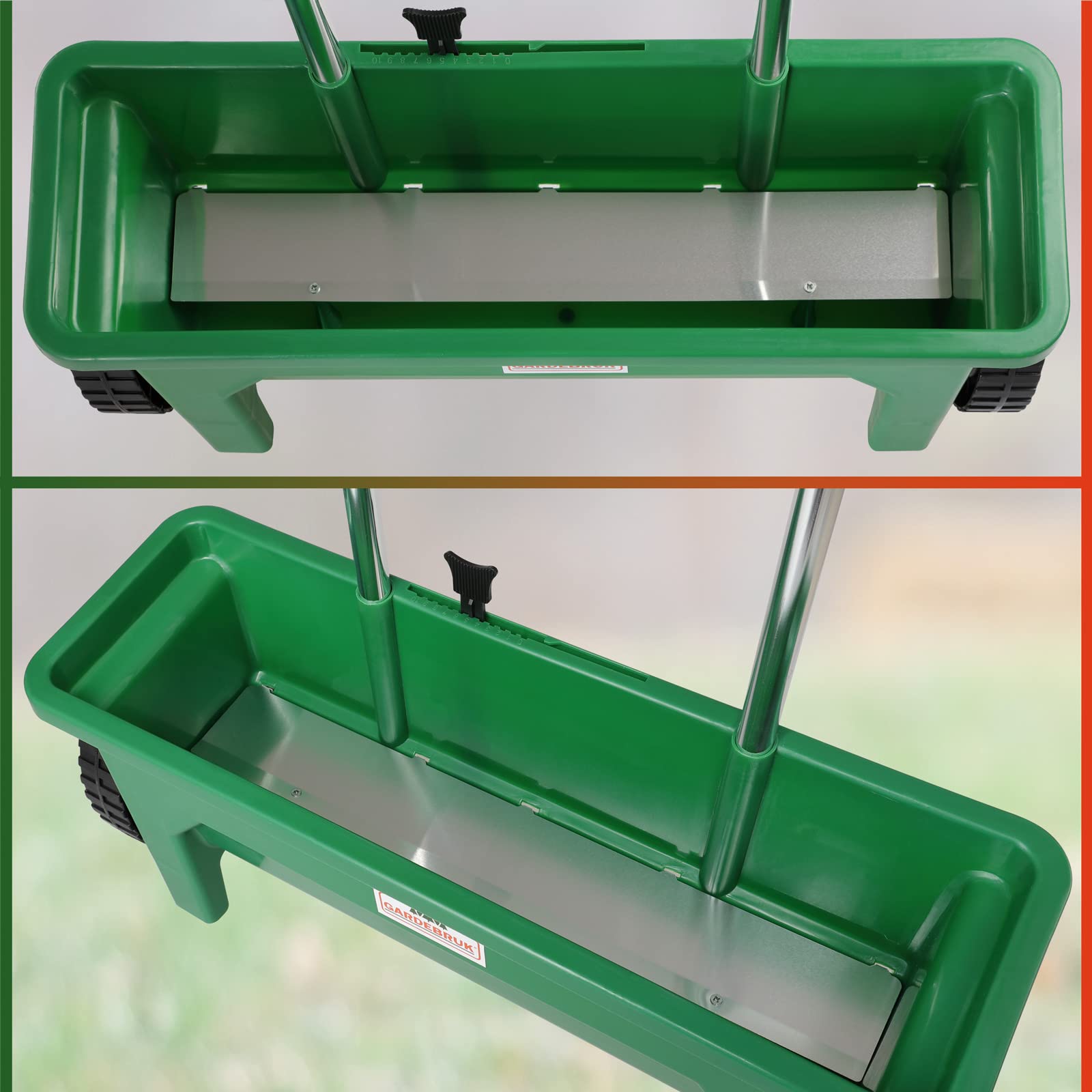 Gardebruk Carrello Concimatore Capacità 12 L Spandiconcime Regolabile per Fertilizzare e Concimare