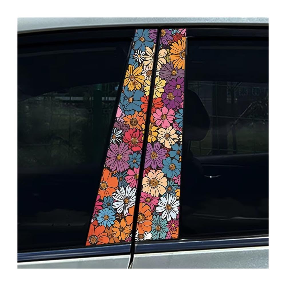 Bertdcx F Graffiti Dopamine Numerous Lowers Car Stickers Auto B-Pillar Decoration Auto Parts(F)