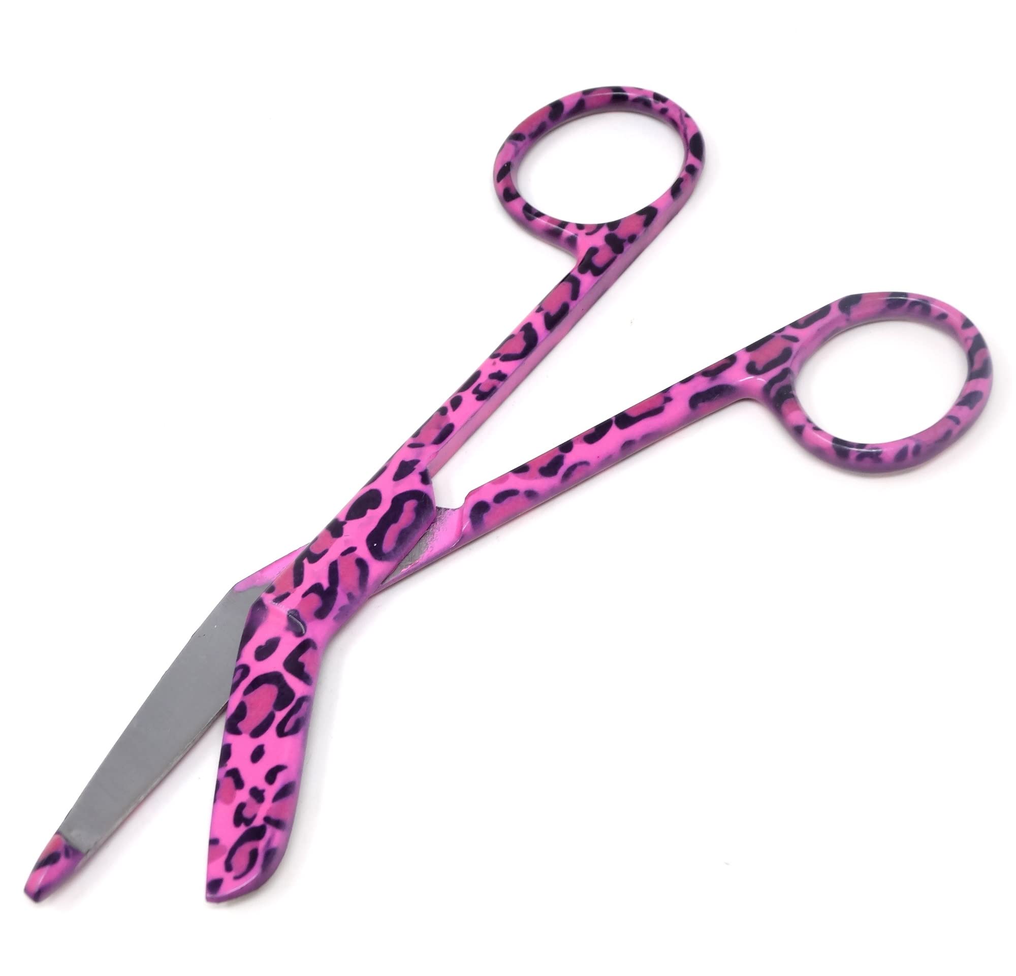 New Lister Bandage Scissors 5.5", Made of Premium Quality Stainless Steel Ideal for Nurses, Medical Students, Paramedics, Doctors, Home Use First Aid(A2ZSCILAB Brand) (Pink Leopard)