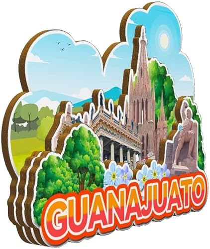 Miniatura 2 de Guanajuato - Imán de México para nevera, de madera, 3D, monumentos, coleccionables, recuerdos, decoración hecha a mano -2309