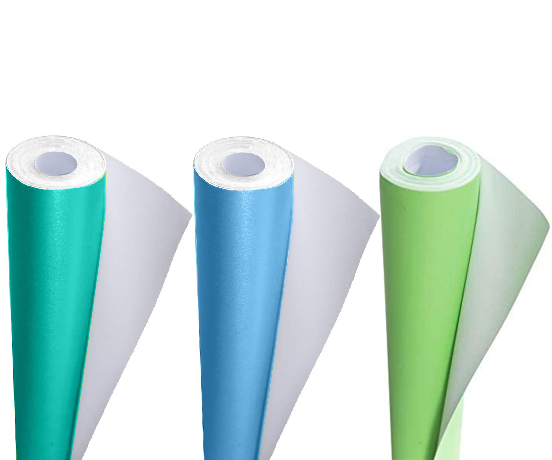 3 Ace Crafts Pack of 3 Display Poster Paper Roll 10m - Paper Perfect Ideal for Gift Wrapping, Art and Craft, Packing, Party Decoration - 76cm Width Approx - Turquoise, Pale Green & Sky