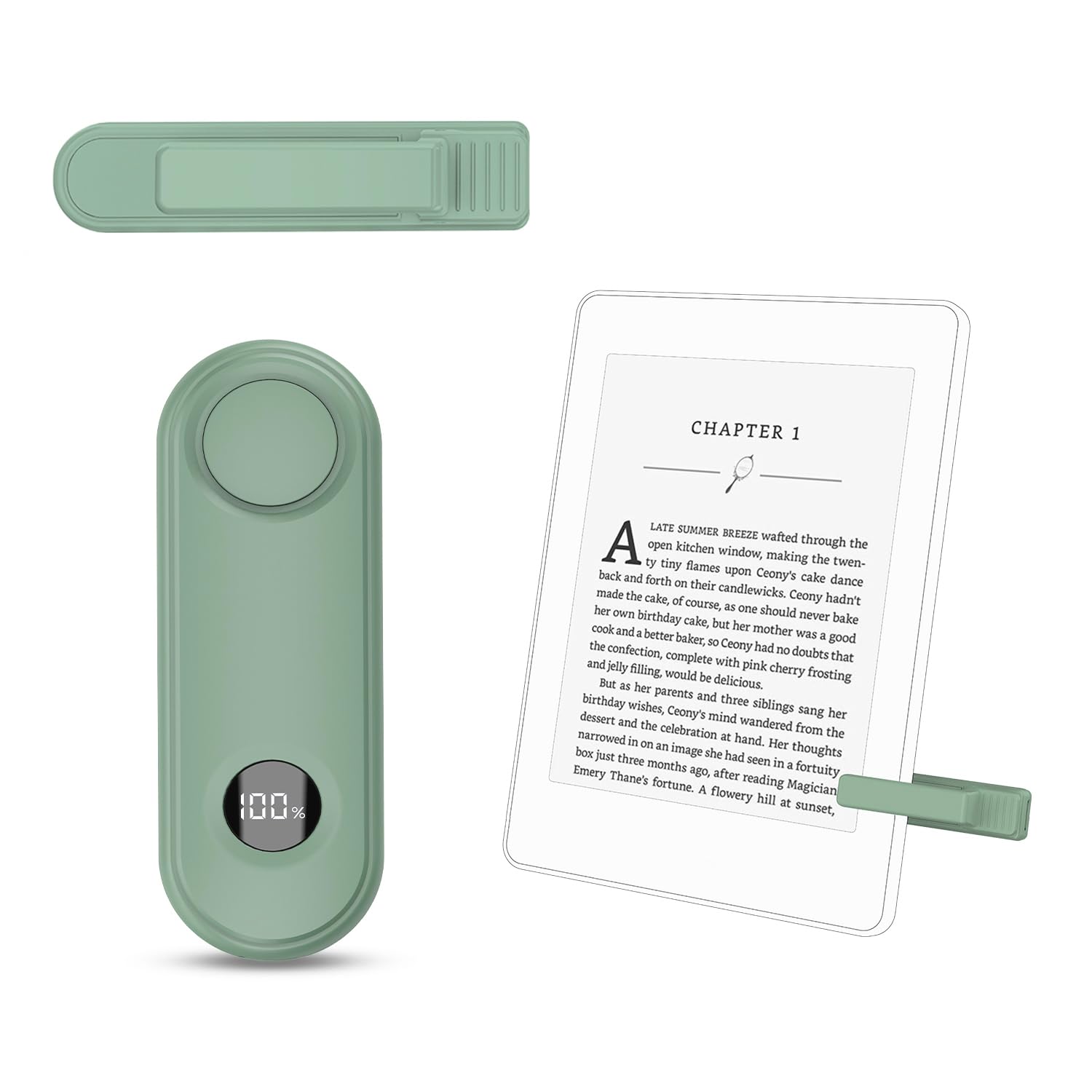 RF Télécommande Tourne Pages pour Kindle Paperwhite Scribe Oasis, iPhone, Tablettes Android, Vert Clair