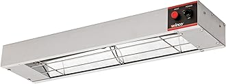 Winco ESH-24, 24″ Electric Strip Heater, 500W, 4.2A, Commercial Grade Infrared Food Warmer, Pass-Through Stations Heating Silver