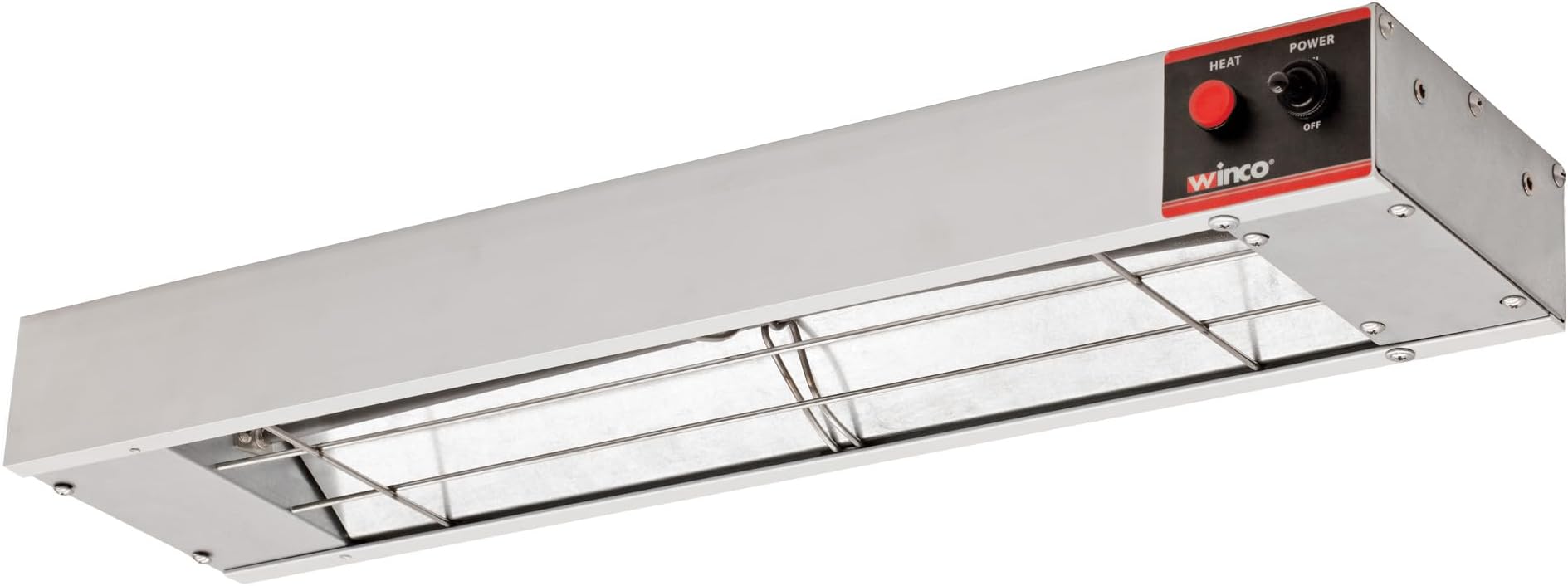 Winco ESH-24, 24″ Electric Strip Heater, 500W, 4.2A, Commercial Grade Infrared Food Warmer, Pass-Through Stations Heating Silver