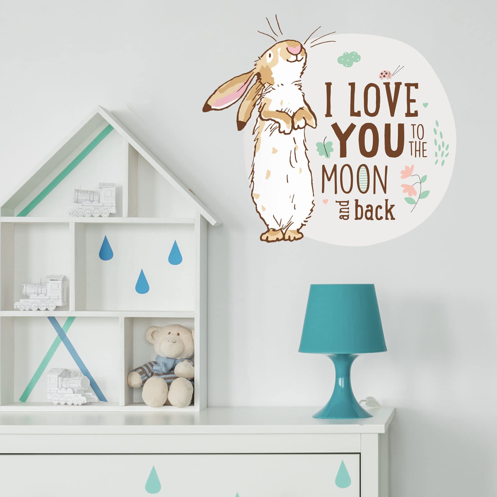 Stickerscape Guess How Much I Love You Wall Stickers (Moon & Back - Little Nutbrown) | Nursery Wall Stickers, Woodland Wall Stickers, Nursery Wall Decor| Easy to Apply, Cleanly Removable