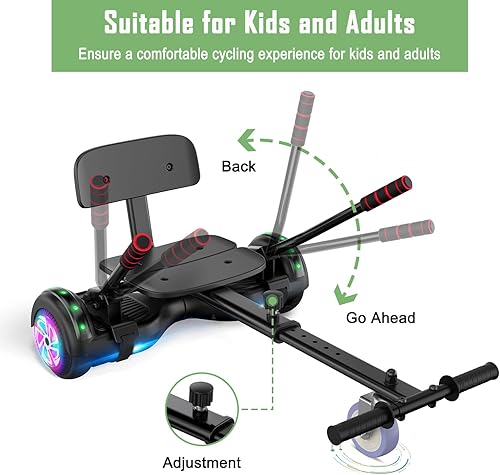 Miniatura 37 de CBD Patinete con luces LED Corlorful, ruedas de 6.5 pulgadas, scooter doble de 300 W para niños, niñas, niños y adultos, todas las edades A01-blanco