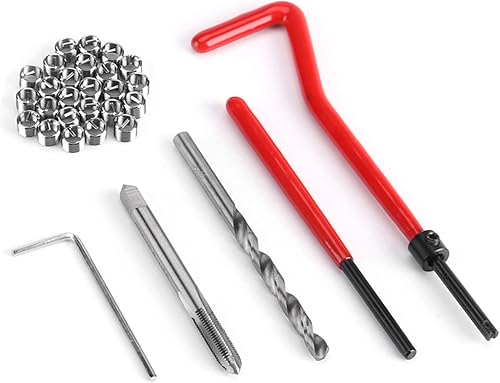 Miniatura 6 de Walfront Kit de 30 piezas de inserción de reparación de rosca M6 compatible con herramientas manuales para reparación de automóviles, utilizado en