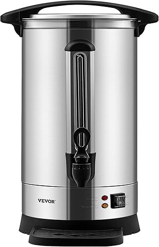 Miniatura 10 de VEVOR Urna de Café Comercial, 65 Tazas/9.75 L Dispensador de Café Grande de Acero Inoxidable, 1500 W 110 V Urna Cafetera Eléctrica para Preparación