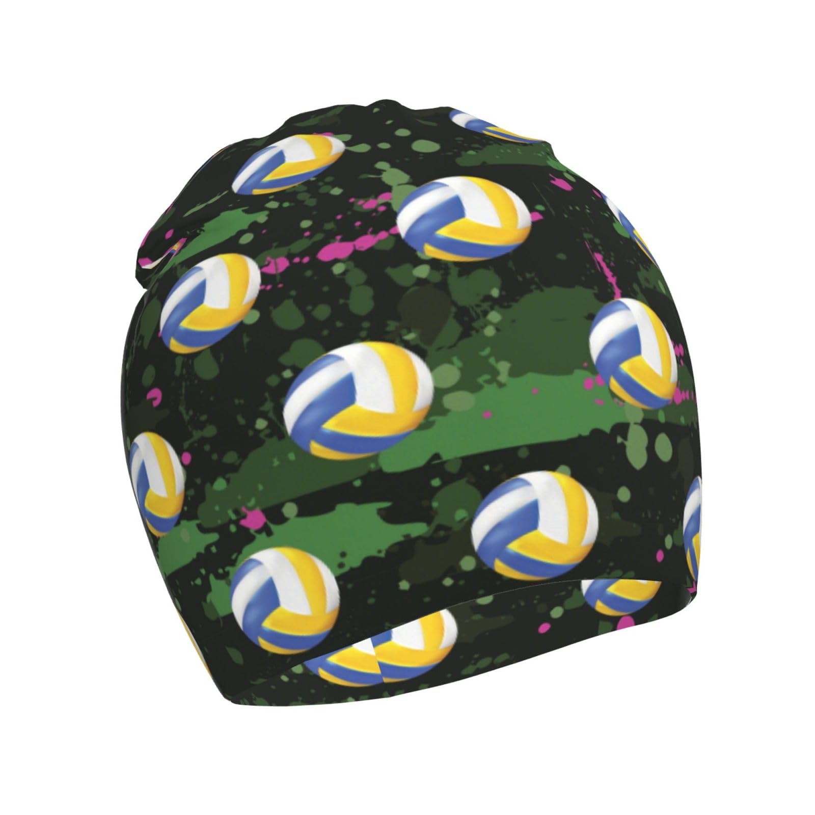 Rqzwdq Volleyball Pattern Kids Beanie Hats Warm Knit Beanie Cap Skull Caps Gifts Decor for Boys Girls White