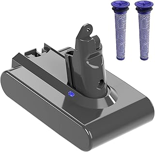 V6 Battery for 21.6V 4600mAh Replacement Battery for Dy V6 Battery SV03 SV04 SV05 SV06 SV07 SV09 DC58 DC59 DC61 DC62 DC72 DC74 Vacuum Cleaner with 2 Pre-filters