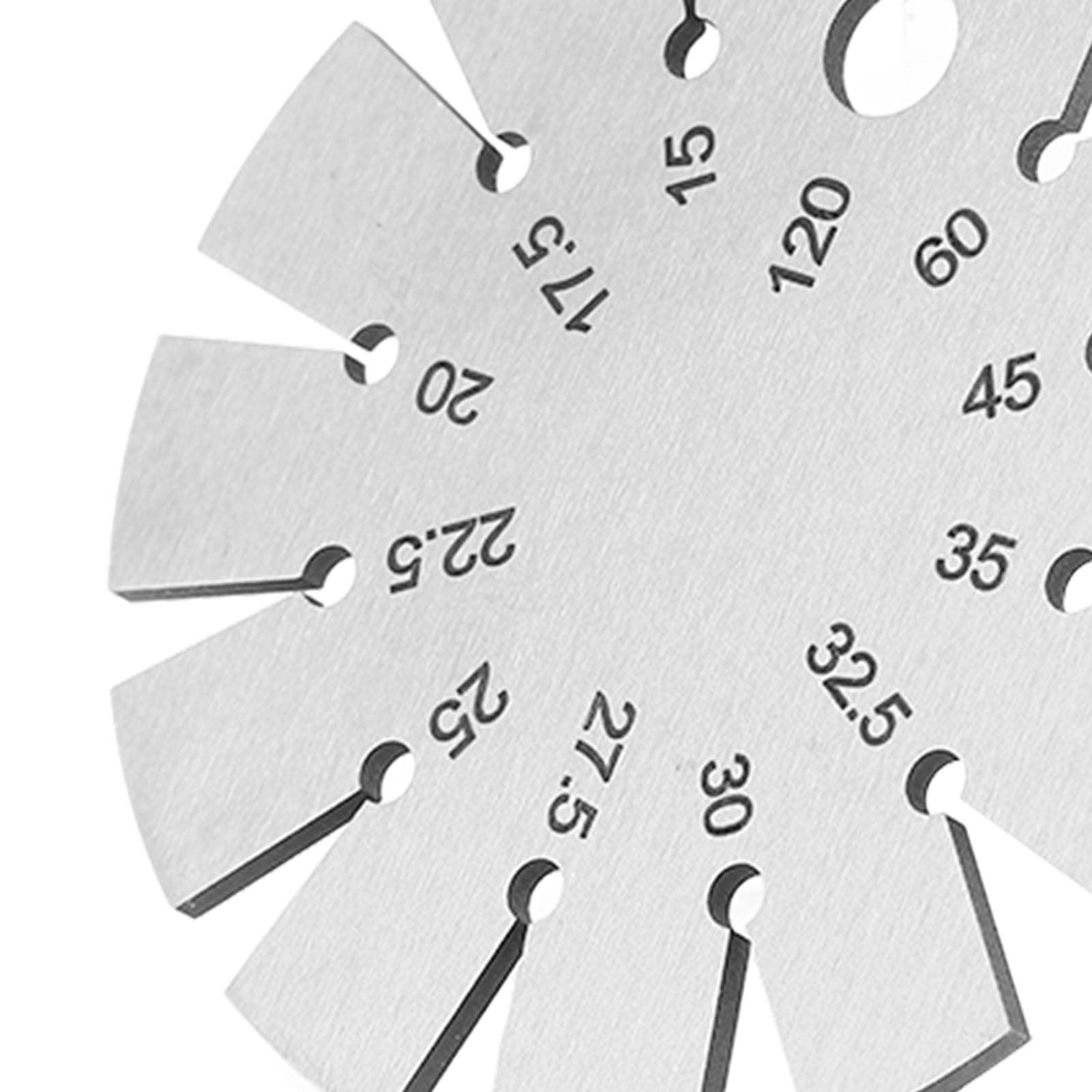Calibro Angolare in Acciaio Inossidabile 15-120° - Misuratore Angoli per Coltelli, Strumento di Precisione per Affilatura con Scala Rotonda e Design Smussato