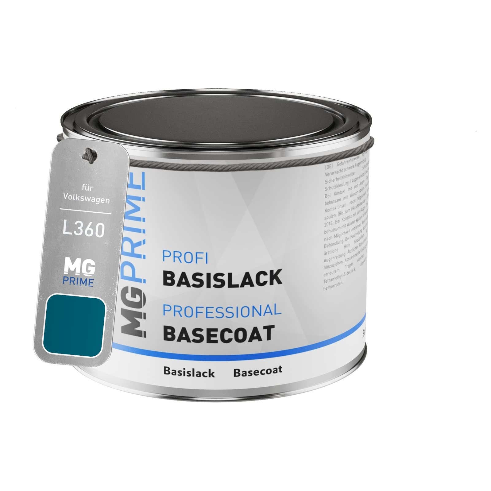 MG PRIME Peinture voiture pot en litre pour Volkswagen VW L360 / 360 Seeblau/Sea Blue base 0,5 litre 500ml