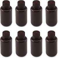 Vista 1 de Othmro 8 botellas de plástico de reactivo químico de laboratorio, 3.4 fl oz/3.4 oz de boca pequeña líquido/sólido redondo recipientes