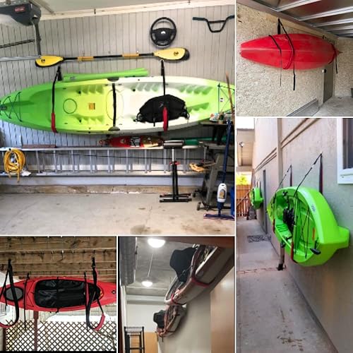 Miniatura 4 de Estante de almacenamiento para kayak, correas acolchadas ajustables de alta calidad para kayaks, tabla de remo de SUP y tabla de surf para