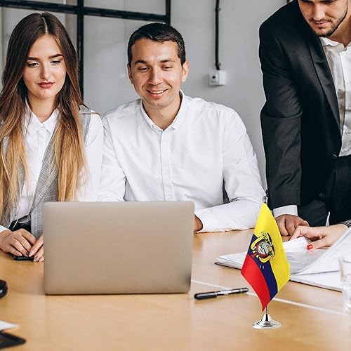 Miniatura 4 de Bandera ecuatoriana de Ecuador - Escritorio de mesa con diseño de bandera pequeña