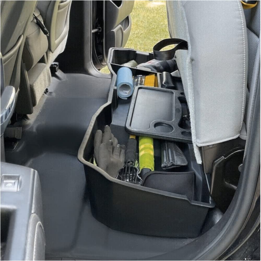 LORKDEEM AWPWAY Underseat Storage Box for Chevy for Silverado 1500 2014-2018 for Silverado 2500 2015 2017 for Silverado 2500HD/3500HD 2015-2018 Extended Double Cab (Black,Plastic) SG1073