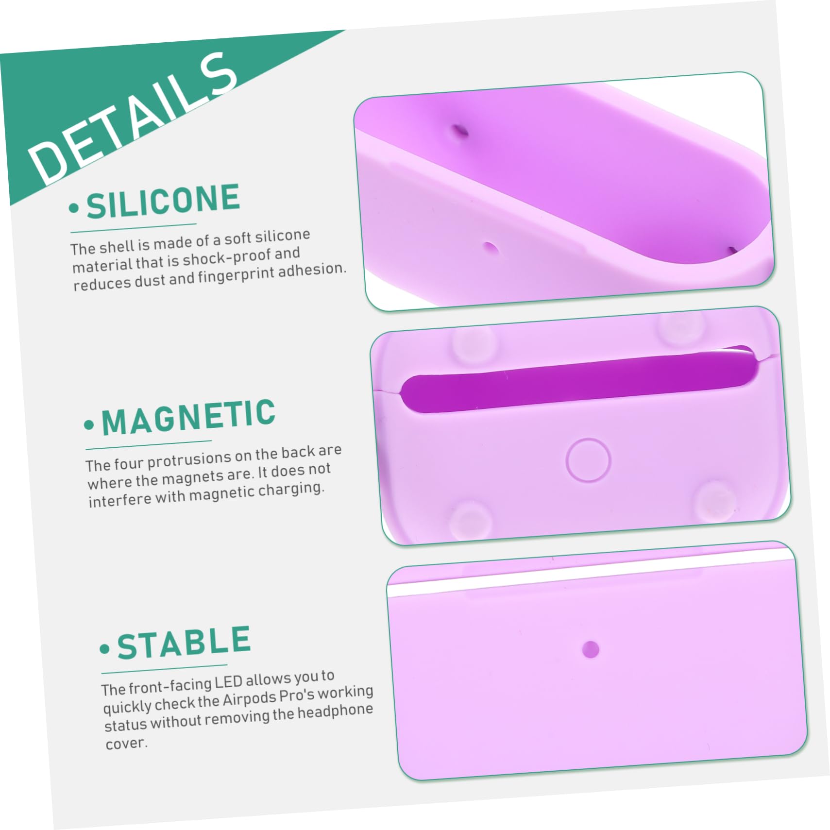 DOITOOL 5piezas Estuche De Silicona Magnético para Auriculares Inalámbricos Funda Protectora Creativa Diseño Ligero y Portátil Color Aromático