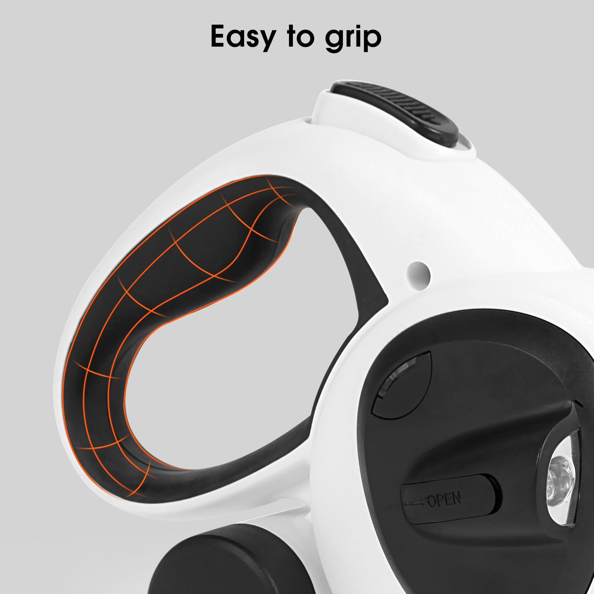 Laisse rétractable 4 en 1 pour chien de 5 m de long avec lumière LED et support pour sac à déjections canines pour chiens de petite, moyenne et grande taille (max 110 kg)