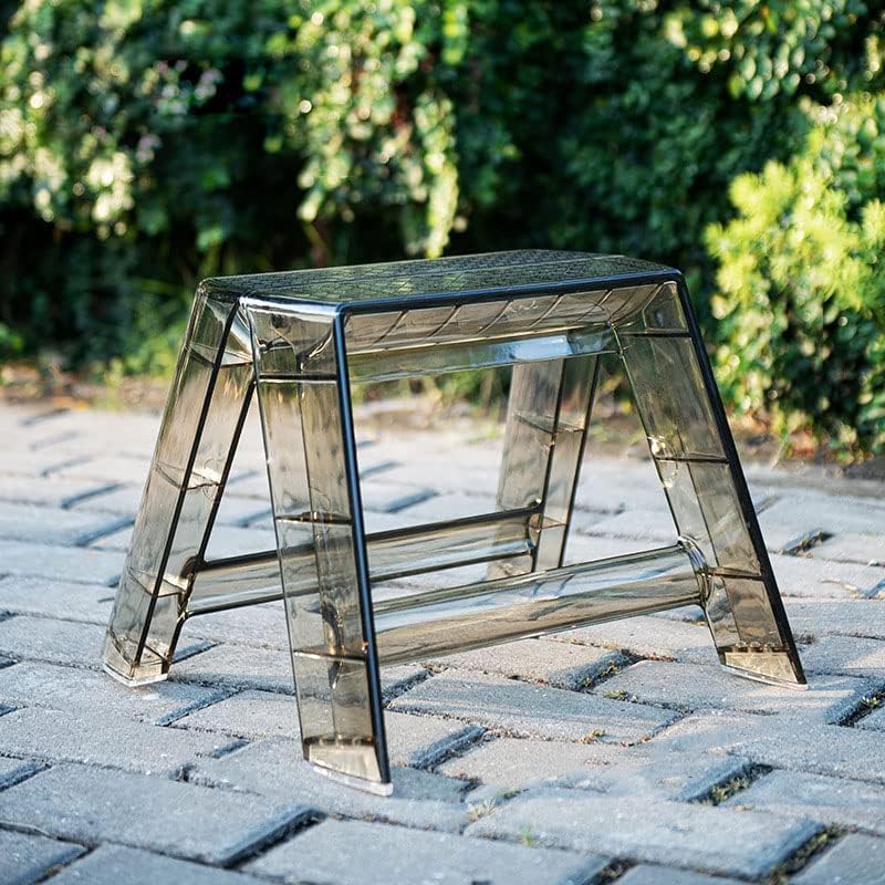 Acrylic Portable Step Ladder - Folding Step Stool for Adults, Ideal for Indoor/Outdoor Use, Small Transparent Chair for Kitchen, Library, and More