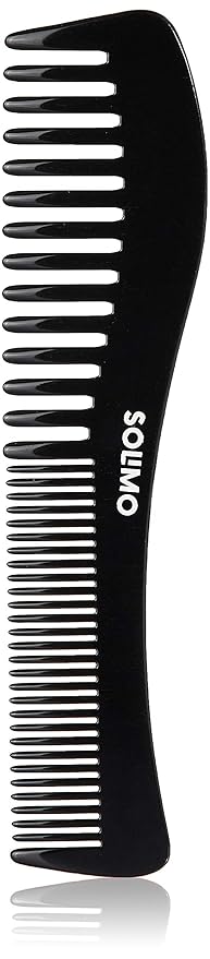 Amazon Brand - Solimo Handmade Black Wavy All-Purpose Comb, 23 cm x 7 cm