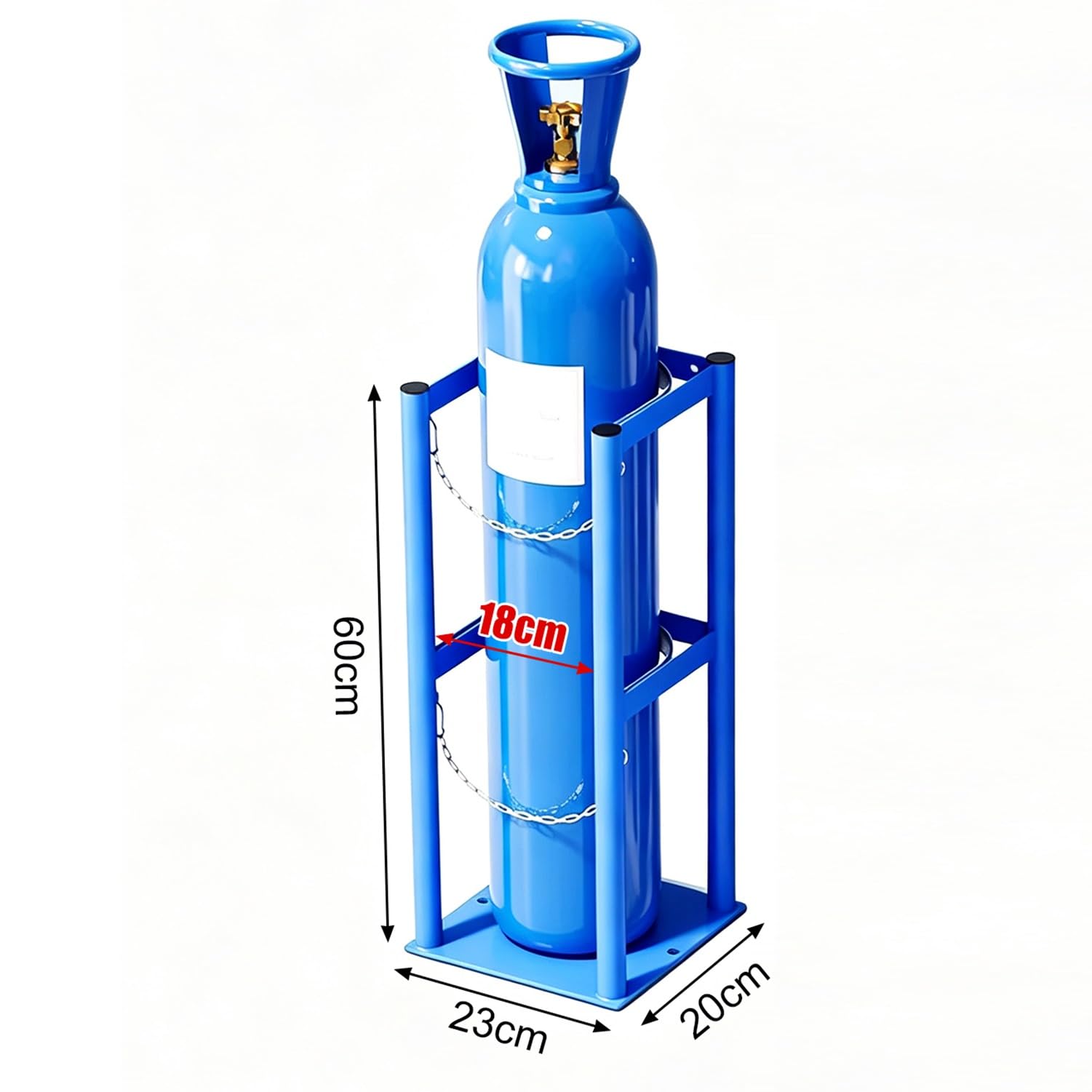 Soporte Para Bombonas De Gas, Estante De Acero Resistente Para Bombonas De Oxígeno Y CO2 De 8-10 Litros, Solución De Almacenamiento Para Taller Y Garaje.(Blue)