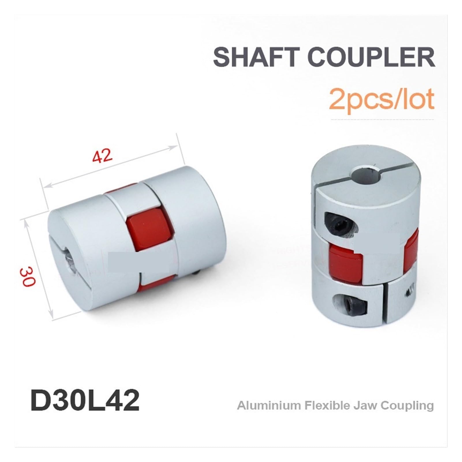 SSIMOO 2pcs Flexible Plum Couplings D30L42 Rubber Elastic Couples