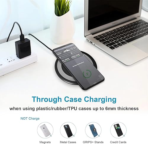 Miniatura 5 de Dem.Lorida15w - Alfombrilla de carga inalámbrica rápida para teléfono 14 Pixel 7 Pro 6 5 4 3 XL, Galaxy S23 Ultra S22 S21 S10 S8 Z Flip4, teléfono