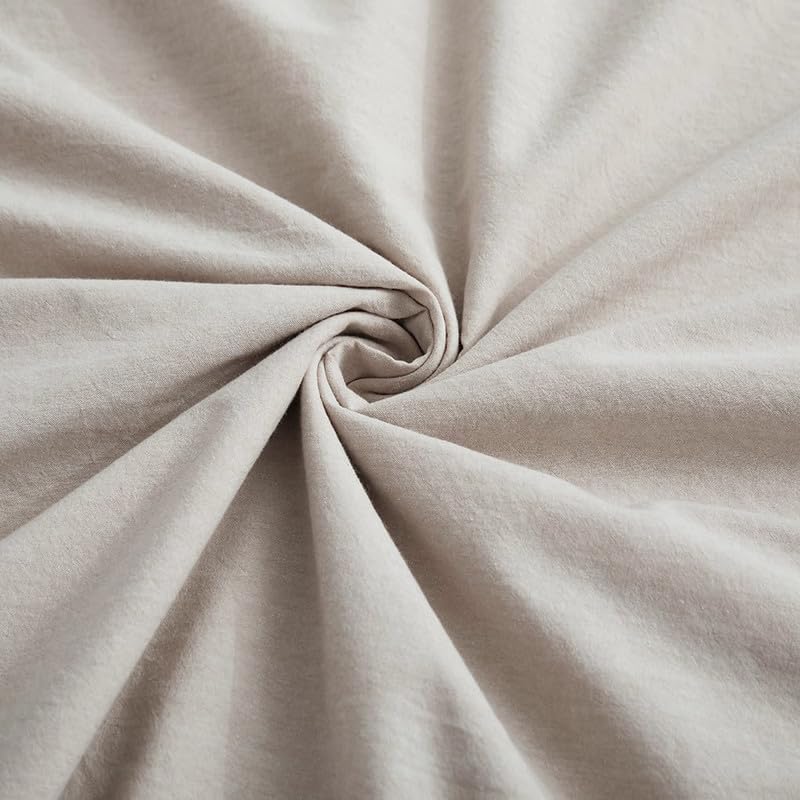 Gezu Bettbezug 240 x 260 cm, Beige, Baumwolle, Leinen, Farbe, Bettwäsche 240 x 260 cm, Öko-TEX zertifiziert, Bettwäsche für Erwachsene, atmungsaktiv, Bettbezug aus Baumwolle mit Reißverschluss und 2