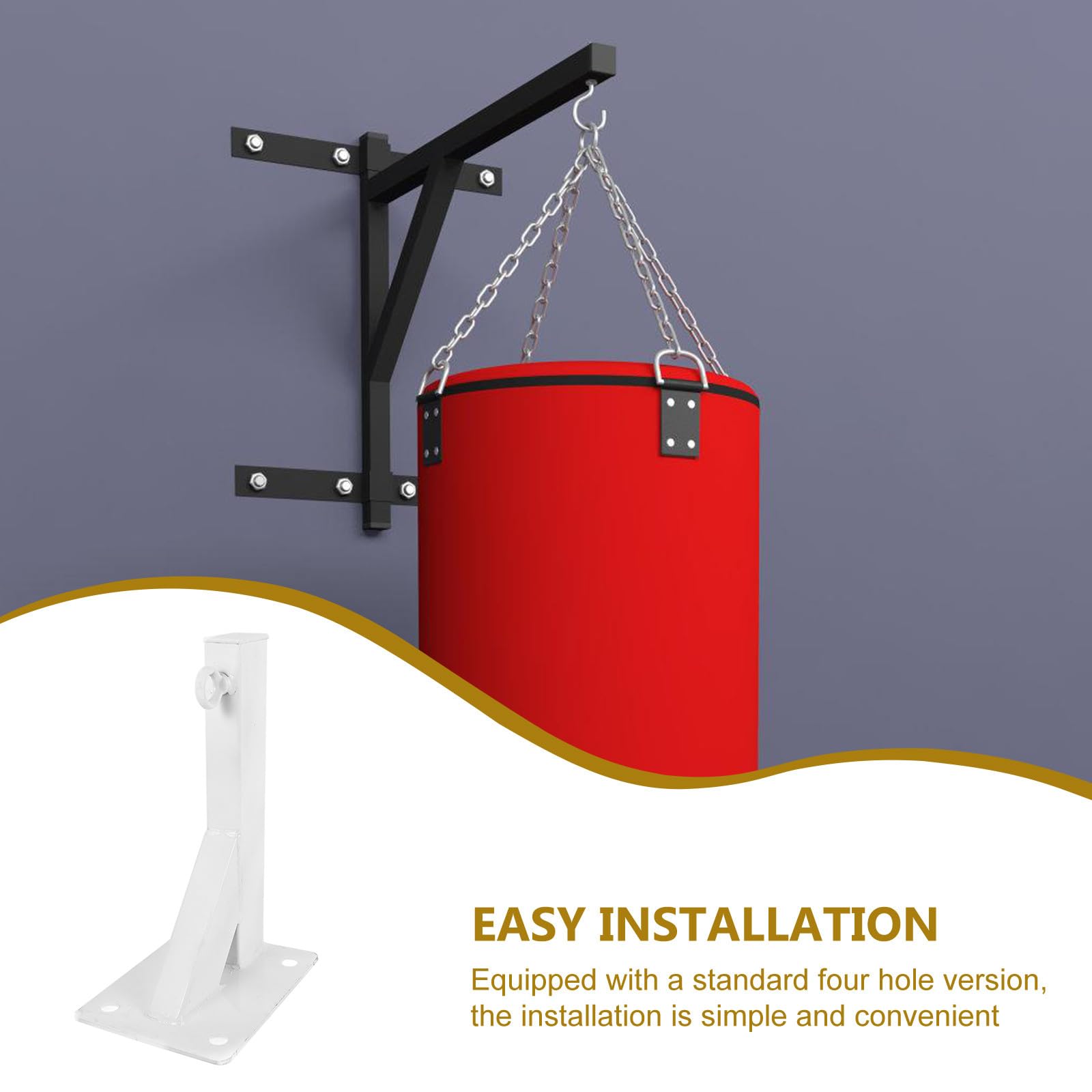 Toyvian Supporto in Metallo Bianco per Sacco da Boxe da Appendere, Gancio da Parete Multiuso Facile da Usare per Sacchi e Amache, Adatto a Soffitti e Pavimenti