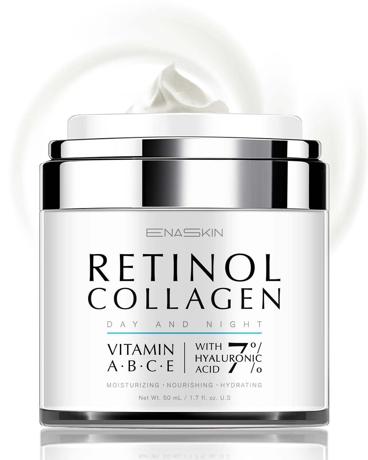 Retinol Anti Aging Face Moisturizer: Wrinkle Cream for Women, Collagen Day Night Repair Cream - Firming, Tightening & Lifting Neck Sagging Skin, 7% Hyaluronic Acid for Max Hydration (1.4 Fl Oz)