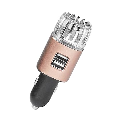 SAZ DEKOR 2 in 1 Car Air Purifier Ionizer with Dual USB Charging Ports 12V Air Ionizer Copper