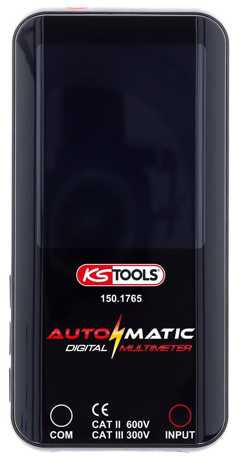 KS Tools 150.1765 Automatik Digital-Multimeter inkl. Prüfspitzen, Rot-schwarz
