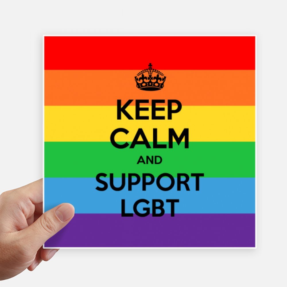 Autocollant carré LGBT 20 cm pour mur et valise - Lot de 4 stickers multicolores