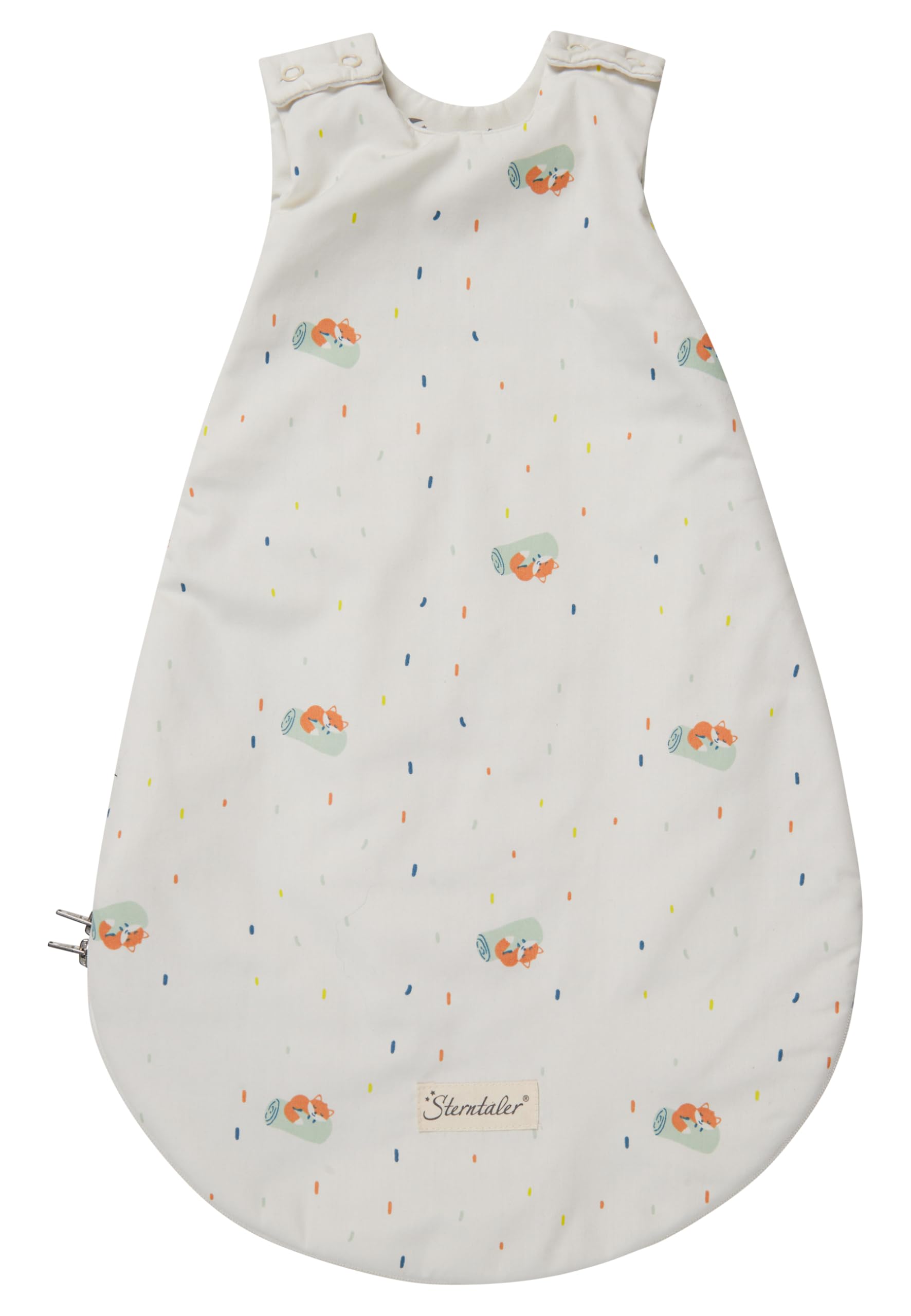 Sterntaler Babyschlafsack 50/56 cm – Leichter Baby Schlafsack 1,5 TOG mit Fuchs Filou Motiv – Unisex Sommer- & Übergangsschlafsack mit Hydrocool-Futter und 2-Wege-Reißverschluss – lichtgrau Baby