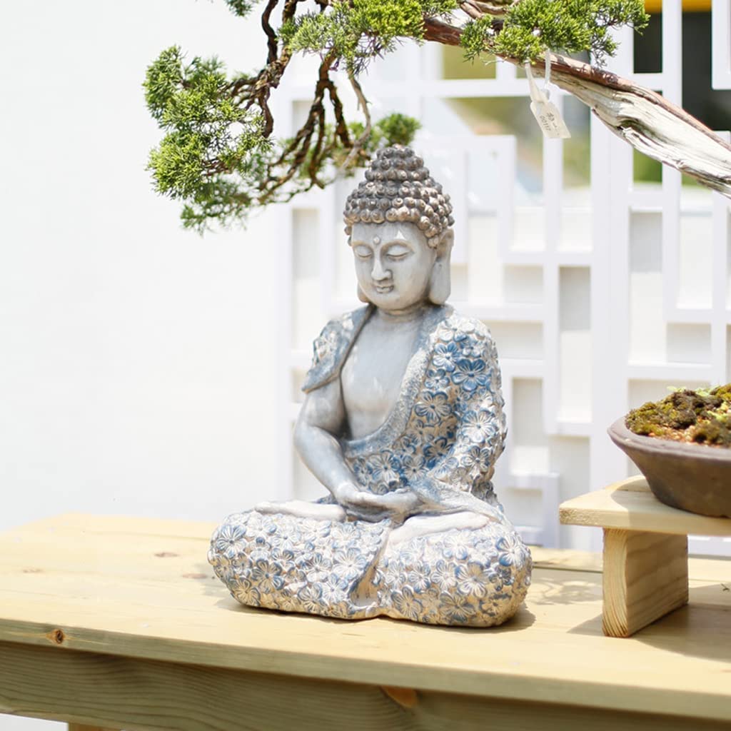 Estatua de Buda,Estatuas de Buda para el hogar Estatua de Buda meditante de 17 Pulgadas para decoración de jardín, Estatua de Buda de óxido de magnesio Coleccionable, Escultura de meditación