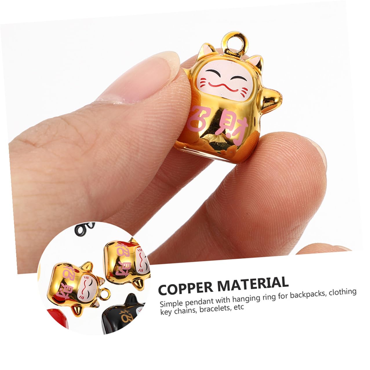 Angoily 6pièces Pendentifs Clochette Chat Cuivre Pour Décoration Suspendue Style Amulette Compact Et Réutilisable Pour Paquet Et Téléphones Lot Pour Amateurs Accessoires Chat